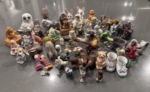 Lot  of vintage misc random animals shoes  figurines porcelain, ceramics, misc