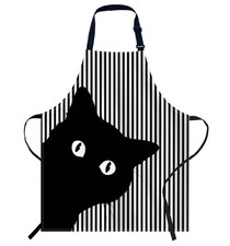 oFloral Black Cat Face Apron for Men and Women, Cooking and Baking Apron, Kit...