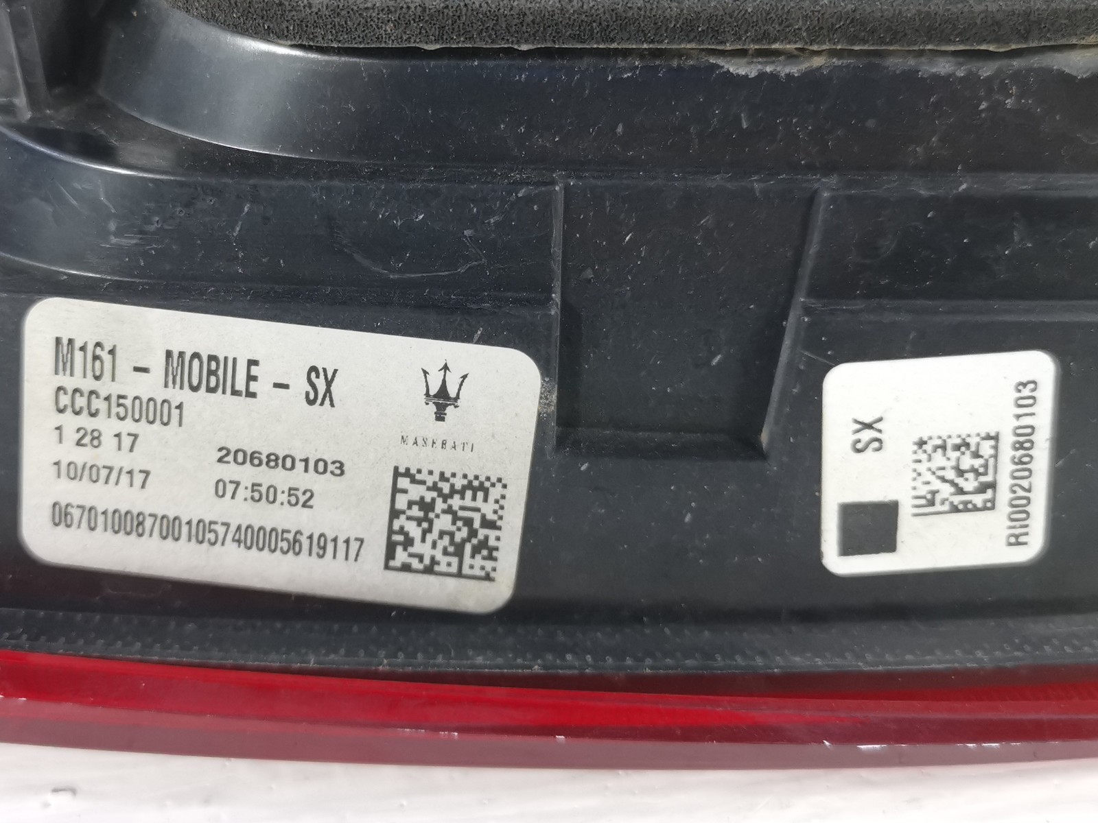 Maserati Levante 2018 AWD AUTO 3.0 L Rear Left Inner Tail Light Lamp 670100870