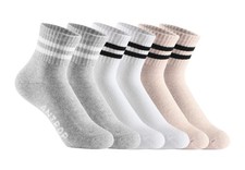 WoMen Quarter Crew Cotton Heel Tab Athletic Running Cushion Socks 6 Pairs Mix