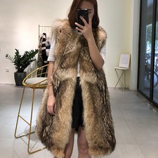 Cappotto lungo pelliccia giallo caldo smanicato donna moda ispessito caldo pelliccia gilet cappotto