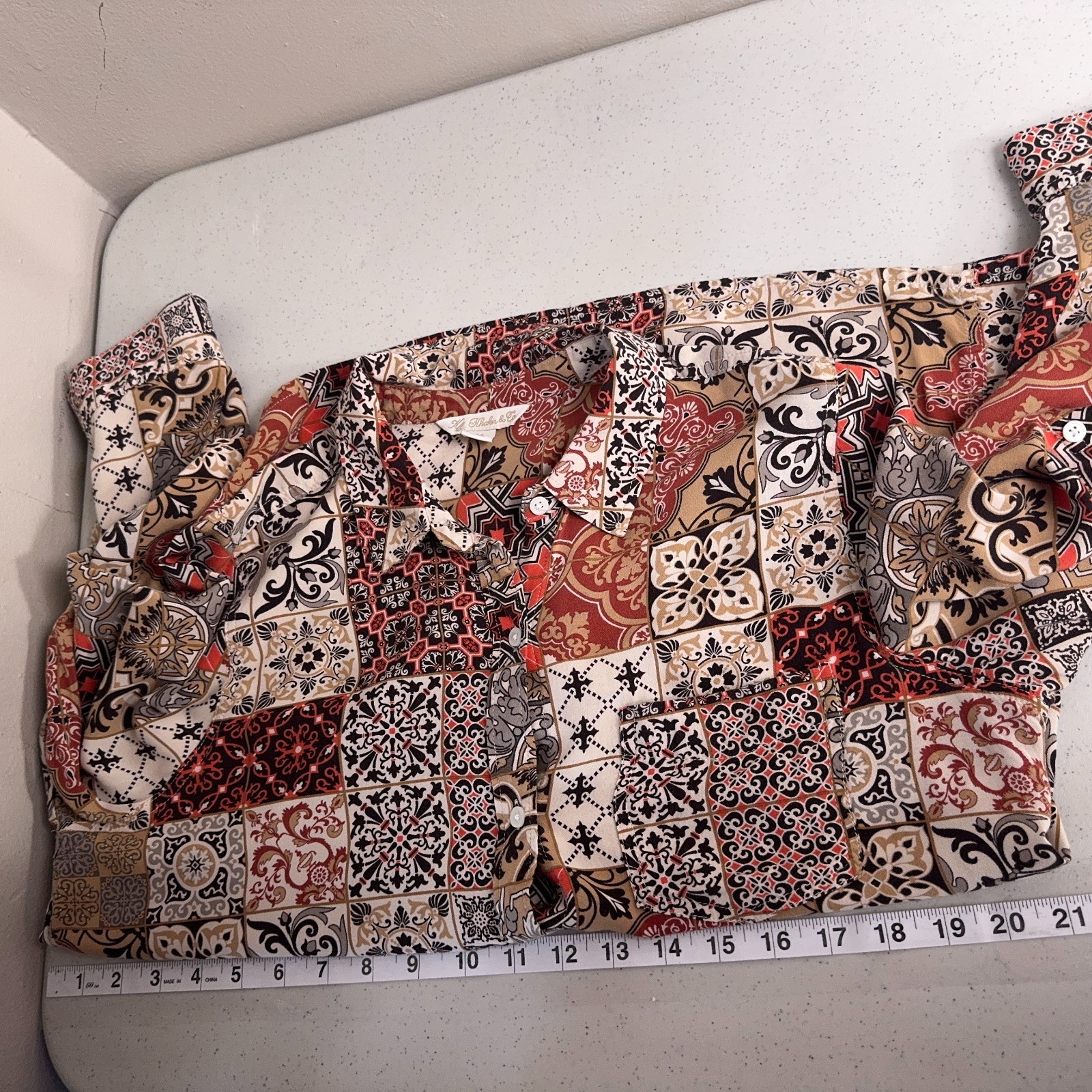 Khakis & Co Womens Patchwork Print Button Up Shir… - image 11