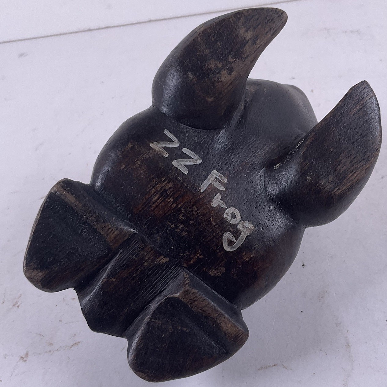 Vintage Carved Guiro Percussion Wooden Frog Instrument Croaking Ribbit ZZ Frog