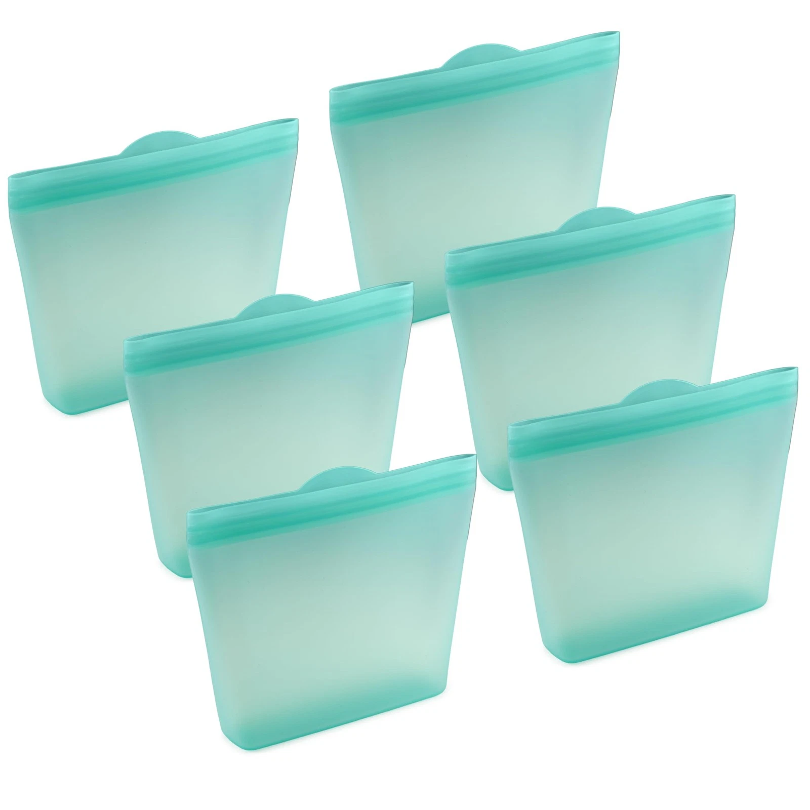 Reusable Sandwich Bags - Set of 6 Pool Blue Silicone Freezer Bags, Airtight L...
Opens in a new wind