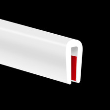 U Channel Edge Trim, Flexible Silicone, Sharp Edge Cover, 10Ft Length, White