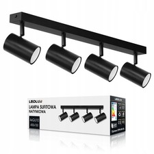 4x GU10 Faretto da Soffitto Regolabile Nero Lampada Alogena Montaggio Superficie