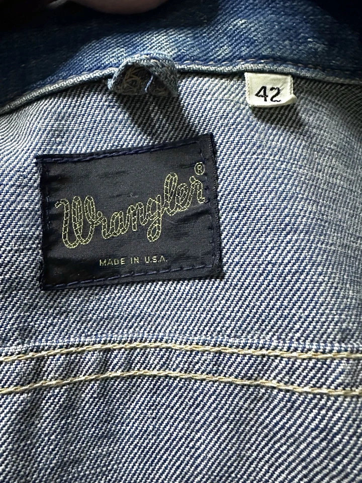 Vintage 1960s Wrangler 24MJZ Denim Jacket Talon Zipper Size 42 Large Rare - Image 4 of 4