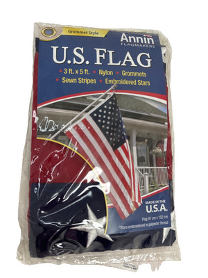 Annin Nylon USA Flag with Brass Grommets Embroidered Stars 3ft x 5ft