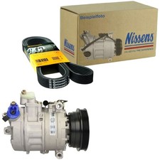 NISSENS Klimakompressor + CONTI 5PK1850 für BMW 5ER 7ER E38