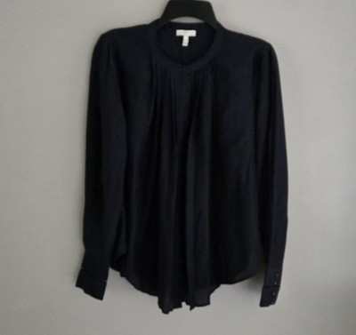 Joie Silk/Cotton Pleated Front & Shoulders Semi Sheer Baby Doll Top XS