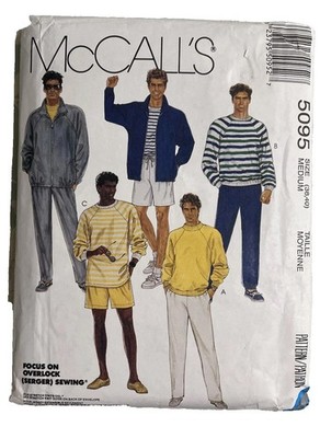McCalls 5095 Sewing Patterns Size 38-40 Mens Athleisure Wear Uncut