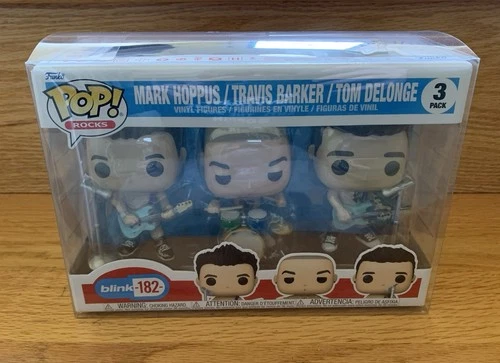 BLINK 182 FUNKO POP ROCKS 3 PACK MARK HOPPUS TRAVIS BARKER TOM DELONGE PROTECTOR