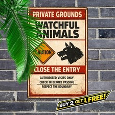 Guard Dog Warning Private Property Security Industrial Metal Sign 8x12