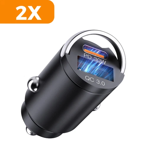 Cargador rápido de coche USB y USBC tipo C para iPhone Samsung encendedor de cigarrillos - Imagen 10 de 23