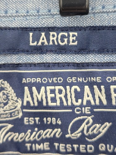 American Rag CIE Shirt Mens Large Blue Camo Long Sleeve Button Up Cotton Casual - Picture 5 of 9