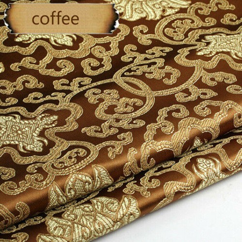 Chinese Traditional Satin Faux Silk Fabric Floral Brocade For Curtain Cheongsam - Picture 22 of 25