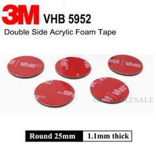 5PCS*25mm Round DIY Use 3M VHB Black Acrylic Foam Double Side Adhesive Tape
