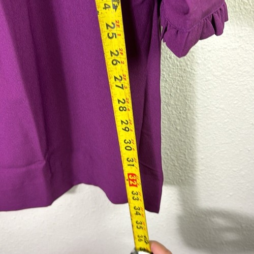 NWT J. Crew Ruffle neck and sleeves - shift dress in purple plum size 6 - Picture 9 of 11