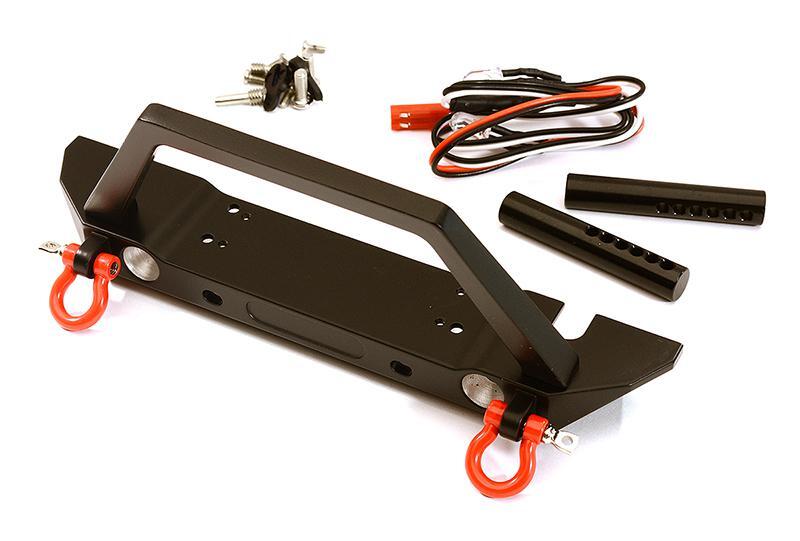 INTEGY Realistic Alloy Front Bumper With Winch & LED Lights For Traxxas TRX-4 (Fits 43mm Mount)