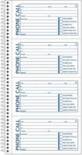 SC1154-2D Phone Message Book, 5.25 x 11 Inch, Spiral Bound, 2-Part, Carbonless,