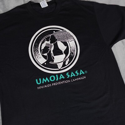 Vintage Umoja Sasa HIV Aids Prevention Campaign New York T Shirt Mens XL 1990s