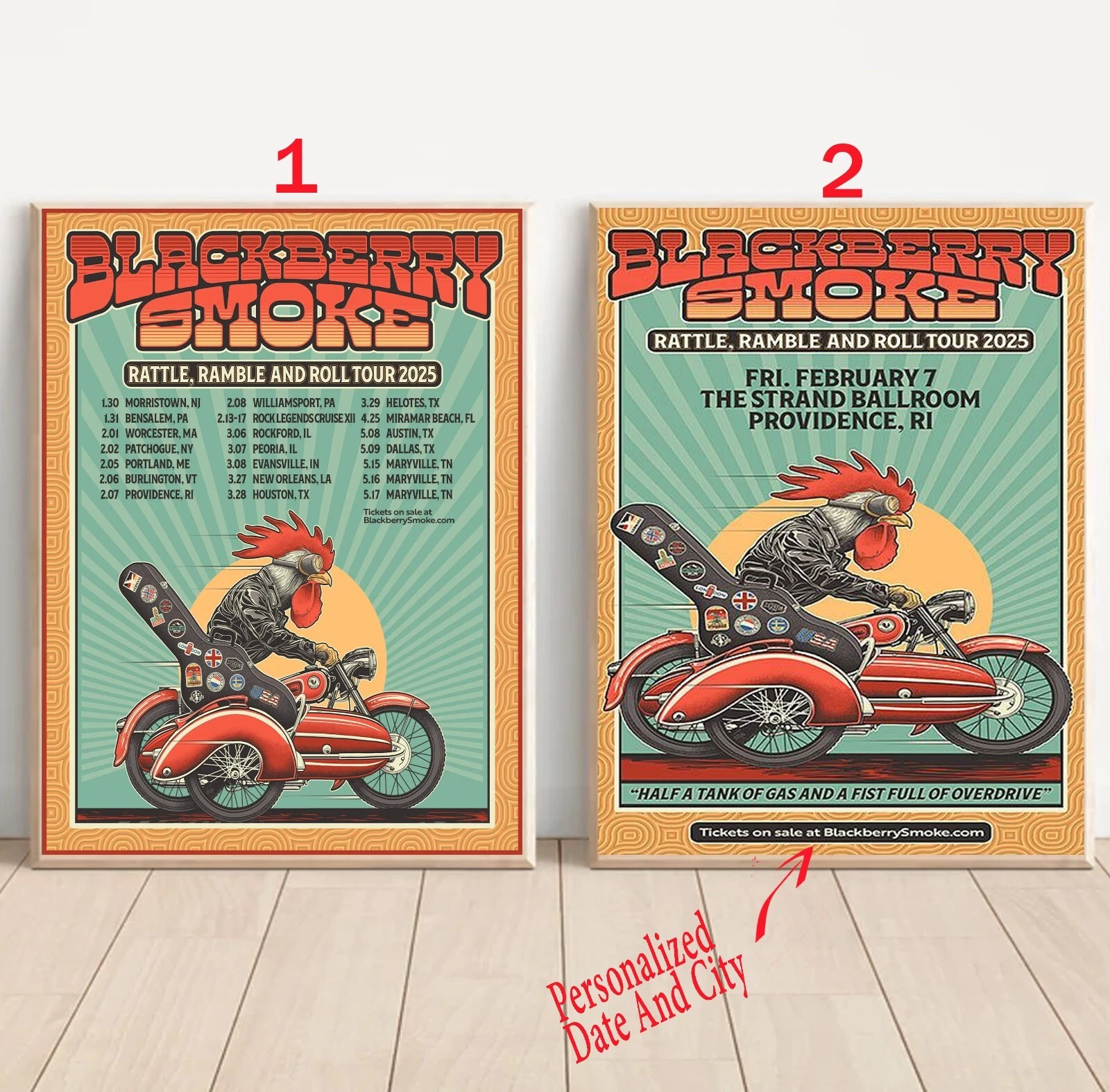 Custom Blackberry Smoke Rattle, Rumble And Roll Tour 2025 Poster