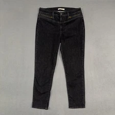 Levis Jeans Womens 32 Black 721 High Rise Skinny Ankle Stretch Denim Cotton