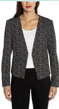 Mario Serrani Ladies' Blazer With Stretch Nwt Black/white Large Jacket