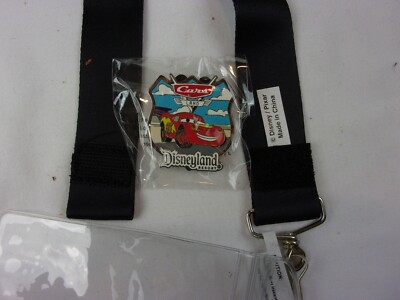 Disneyland Cars Land Travel company Speed McQueen pin & Fast Pass lanyard holder
