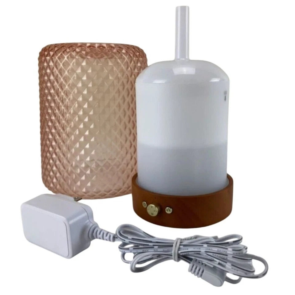 Aceites esenciales ultrasónicos aromaterapia vidrio texturizado difusor de dalia SpaRoom Foto 2 de 4