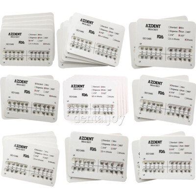 20 Brackets Orthodontiques Mini Edgewise 0.22 Avec Crochets 3 - Marque AZDENT, Métal, Pour Professionnels