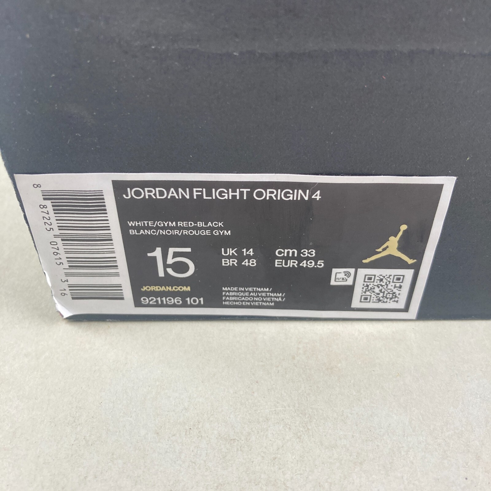 Nike Air Jordan Flight Origin 4 Gym Red 921196101 Men's Size 15 Shoes