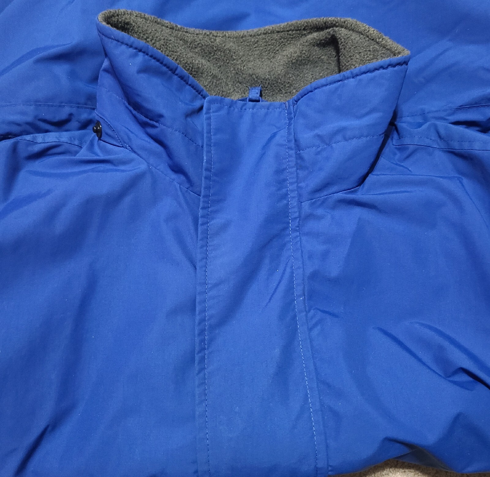 LANDS END Vtg Blue Nylon Fleece Lined PARKA JACKET M… Gem