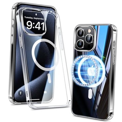 Magnetic Clear for iPhone 15 Pro Max Case, [Compatible with MagSafe] [Non