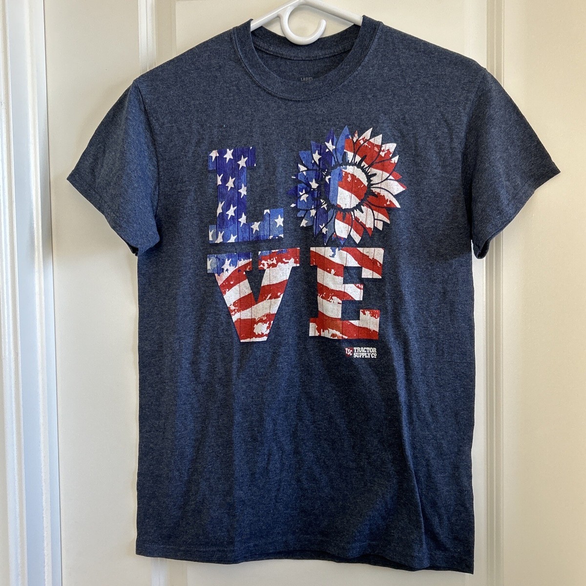 Tractor Supply Ladies Short Sleeve T Shirt M Blue Gray America