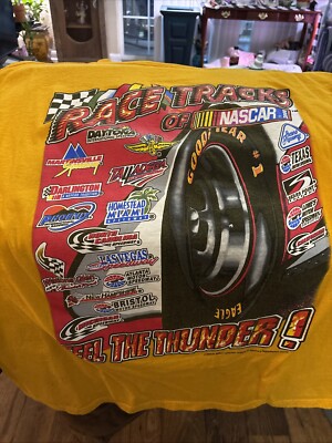 NASCAR 2000 ''Feel The Thunder!'' RACETRACKS Celebration Gold T-Shirt XL