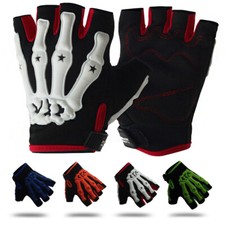Fingerless Gloves half finger Skull Skeleton Riding Cycling Gloves for Men Women