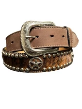 Native American Belt With Hand Matte Brown Billets Belts