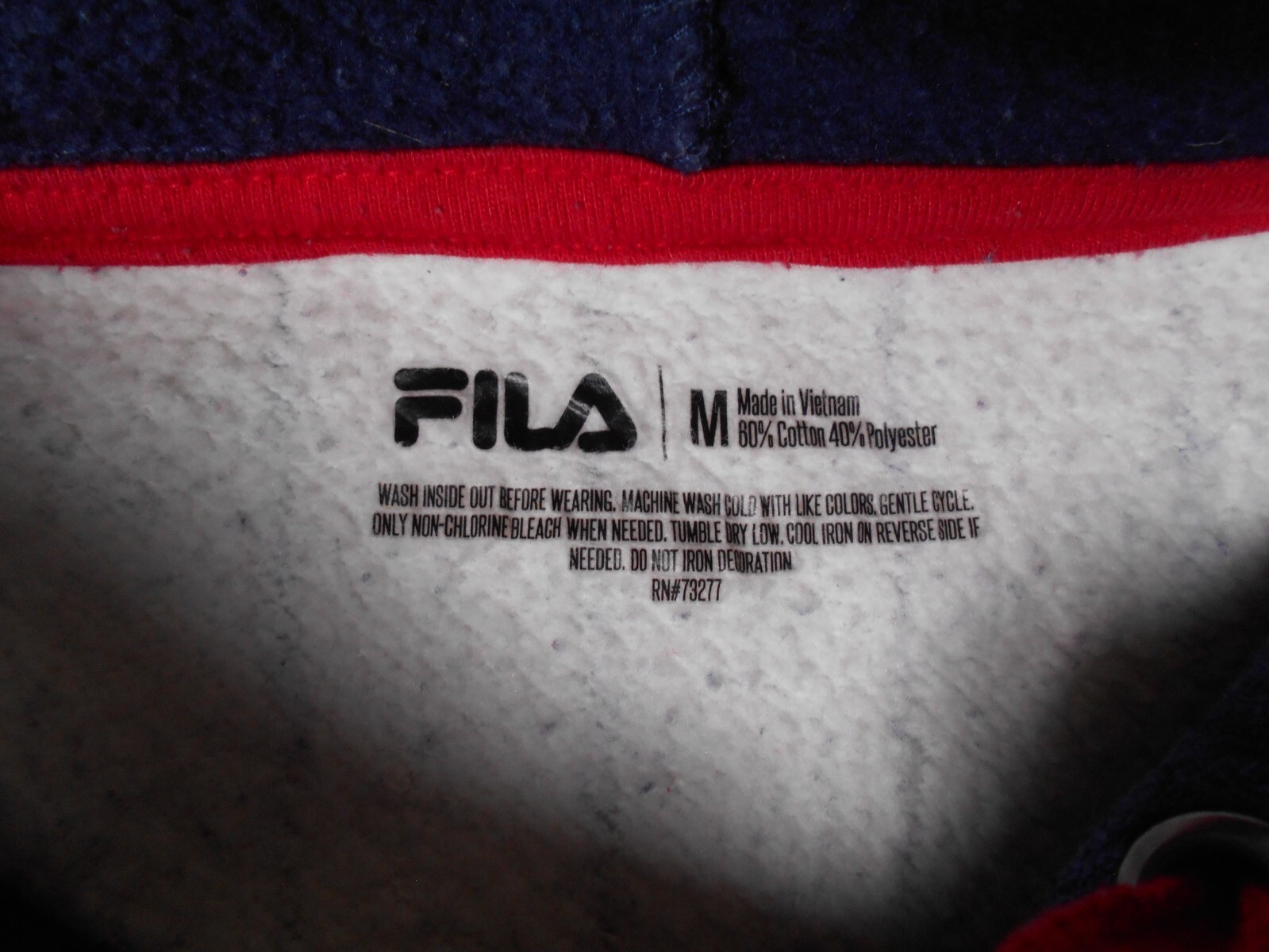 Fila Felpa con Cappuccio Donna Blu Rosso Gessato Tennis Medium (20X26)