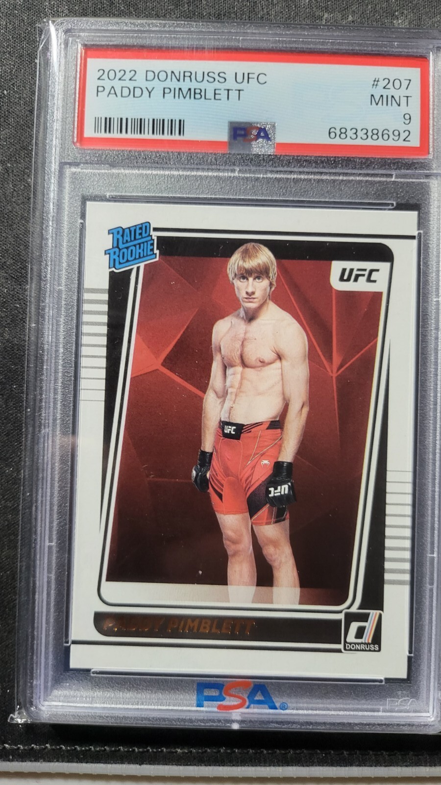 2022 Paddy Pimblett Rated Rookie #207 PSA MINT 9 Donruss UFC 📈 INVEST NOW