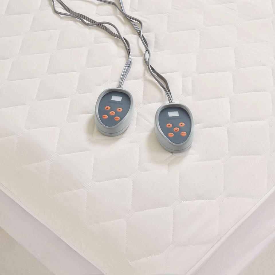 Beautyrest 100% Cotton Deep Pocket Heated Mattress Pad-20 Heat Settings 250 TC - Image 4 of 4