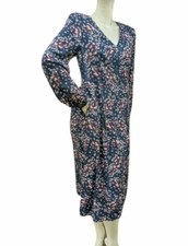 Boden Navy Blue Red Floral Ditsy Dress Pockets Knee Length Tea Lagenlook UK 8 R