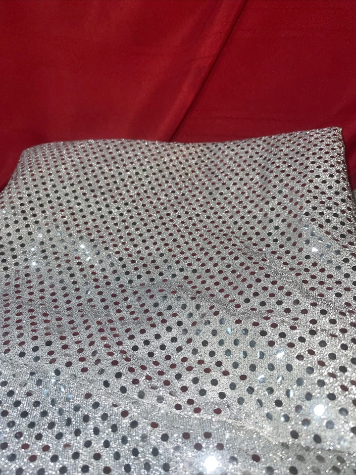 Silver bling fabric 45” wide X 2 yards.  - Image 4 of 4
