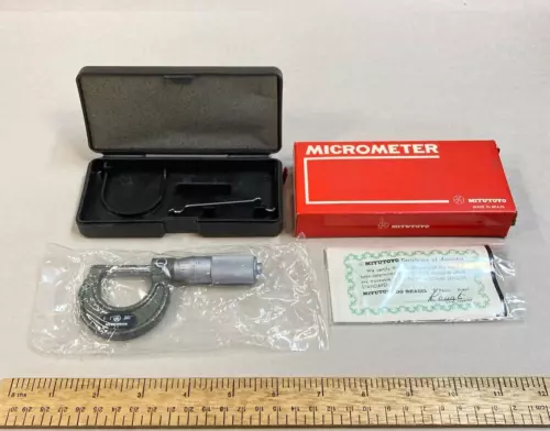 Mitutoyo Outside Micrometer 0-1" .001 103-127 Spindle Lock w/ Wrench & Case NEW!