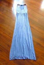GAP ~ Size Small ~ Garment Blue Wrap Front Long Length Maxi Sun Dress a64