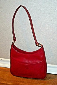 Giani Bernini Purse Shoulder Handbag Red Leather Gold Tone Hardware Ebay