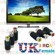3 RCA AV Audio Video Female to Female  F/F Jack Coupler Adapter 3RCA Connector
