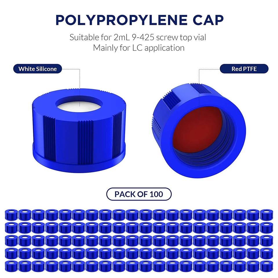 10000pcs Amber 2ml Autosampler Glass Vials 9-425 HPLC Screw Caps Write-on Spot - Image 2 of 4
