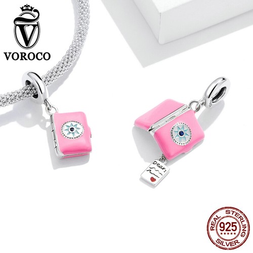Ciondolo Ciondolo Moda Argento Sterling 925 Zirconia Perline Fai da Te Bracciale Ciondolo Voroco - Foto 195 di 205