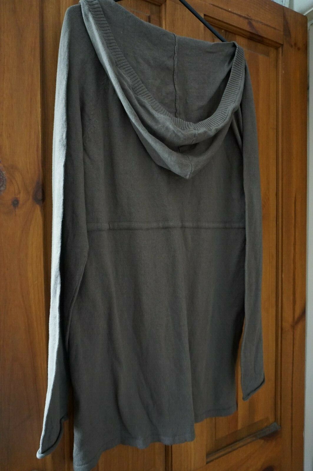 Khaki hippie boho gypsy knit hooded festival camping tunic 14 La Redoute BNWOT image 2